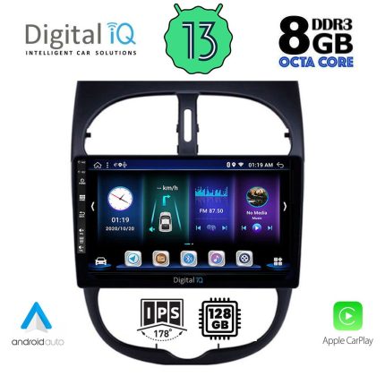 DIGITAL IQ BXD 8506_CPA (9inc) MULTIMEDIA TABLET for PEUGEOT 206 mod. 1998-2006