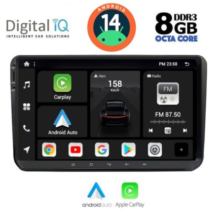 DIGITAL IQ BXF 789_CPAA (9" DECK) MULTIMEDIA for VW – SKODA – SEAT GROUP mod. 2004-2014