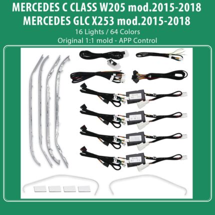DIQ AMBIENT 8161 CIC BENZ C CLASS (W205) - GLC (X253) mod.2015-2018 (Digital iQ Ambient Light for Mercedes C & GLC, 16 Lights)