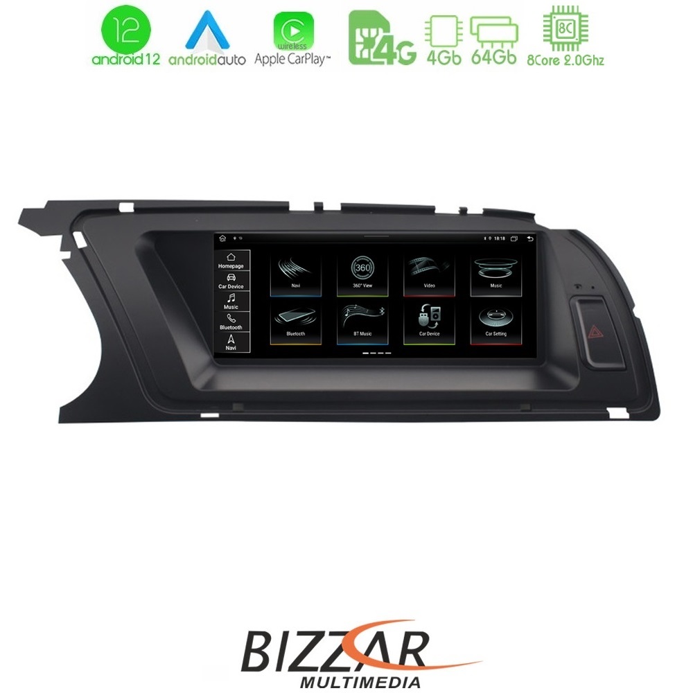 Bizzar OEM AUDI A4 (B8) 2013-2015 (με MMI3G) 8.8" Android12 8Core 4+64GB Navigation Multimedia Station