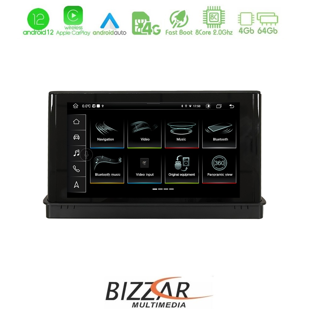 Bizzar OEM Audi A3 8V Android 12 (4+64GB) 8Core Multimedia Station 7" Original Style