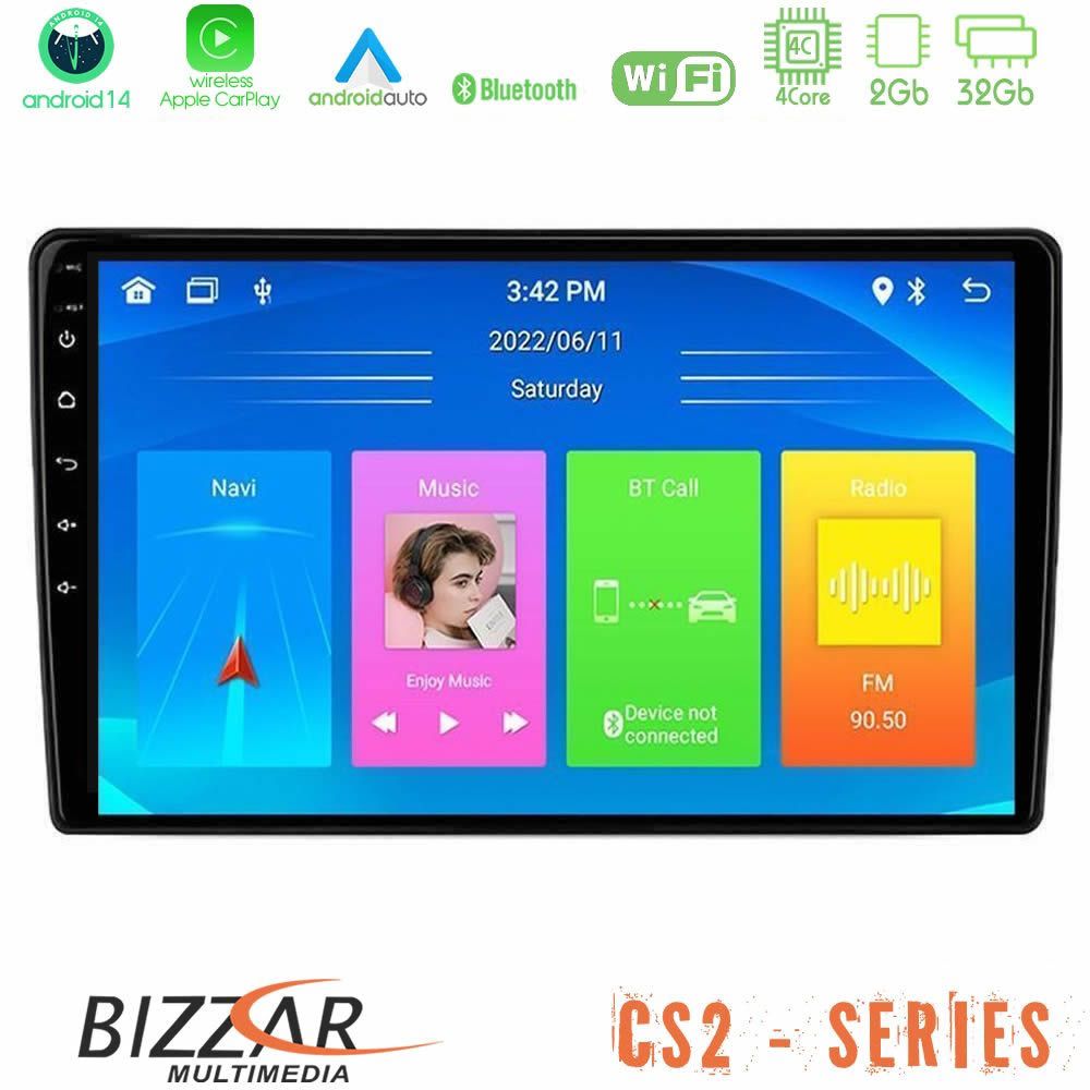 Bizzar CS2 Series 4Core Android14 2+32GB Alfa Romeo Mito 2008-2014 Navigation Multimedia Tablet 9" Με Carplay & Android Auto