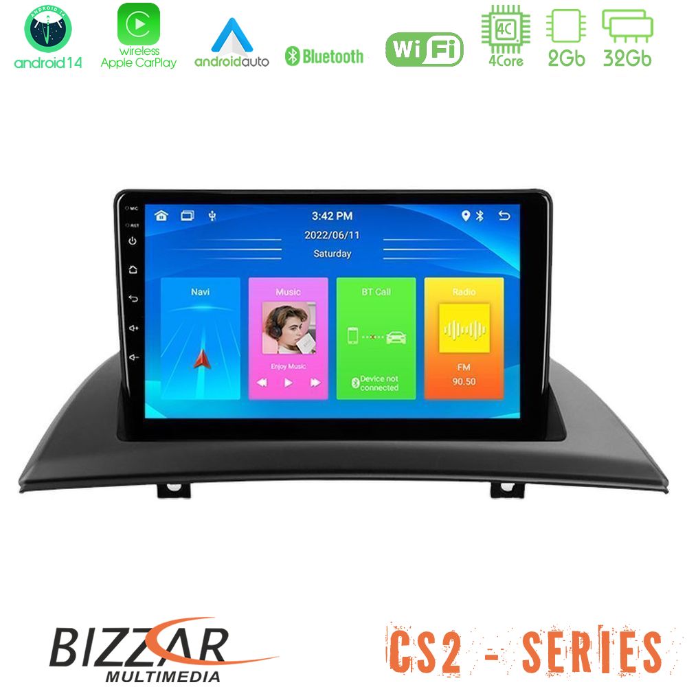 Bizzar CS2 Series 4Core Android14 2+32GB BMW E83 Navigation Multimedia Tablet 9" Με Carplay & Android Auto