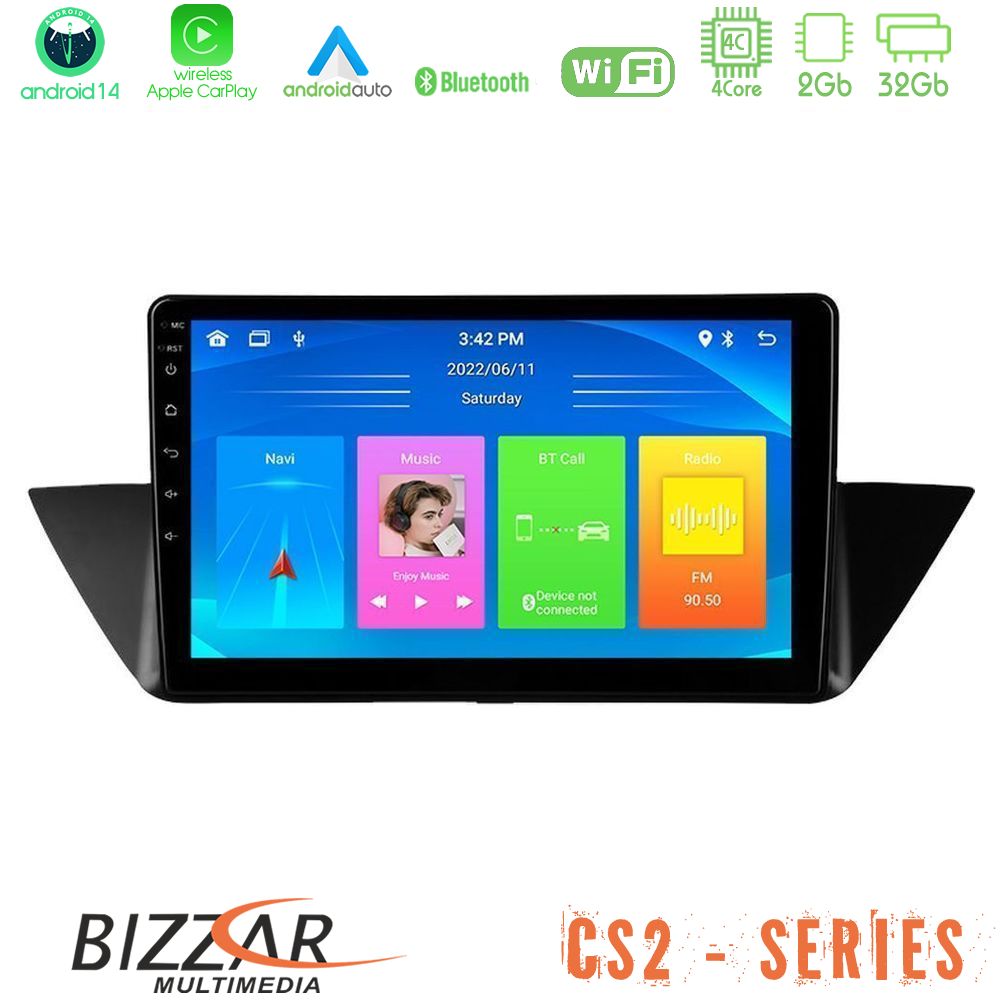 Bizzar CS2 Series 4Core Android14 2+32GB BMW Χ1 E84 Navigation Multimedia Tablet 10" Με Carplay & Android Auto