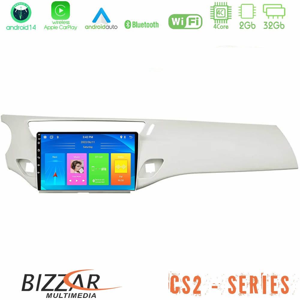 Bizzar CS2 Series 4Core Android14 2+32GB Citroen C3 2009-2016 Navigation Multimedia Tablet 9"  Με Carplay & Android Auto (Άσπρο)