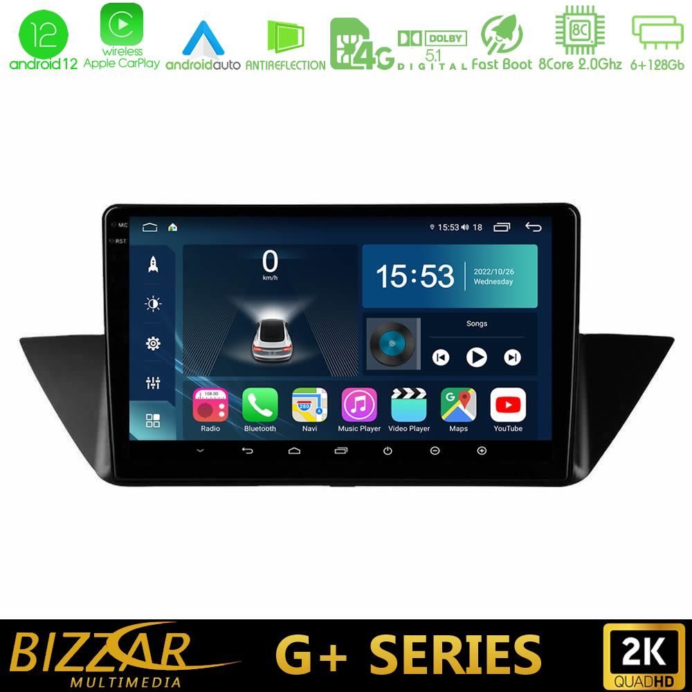 Bizzar G+ Series BMW Χ1 E84 8Core Android12 6+128GB Navigation Multimedia Tablet 10"