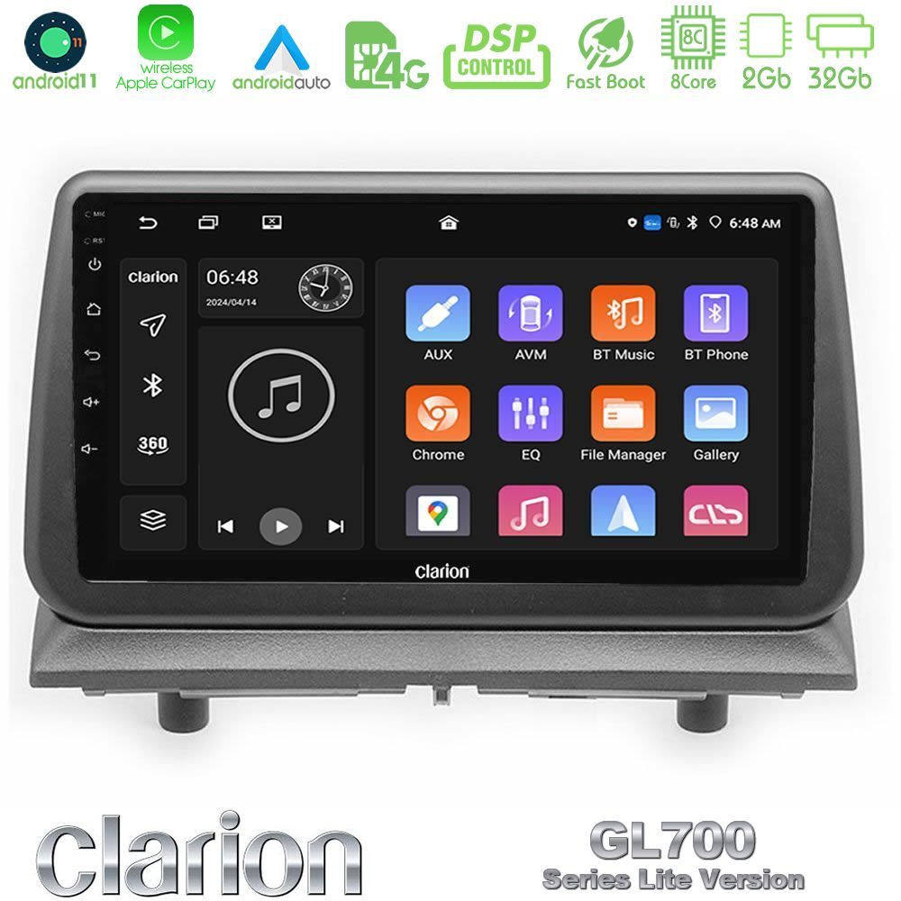 Clarion GL700 Lite Series Dodge Nitro 2007-2011 8Core Android11 2+32GB Navigation Multimedia Tablet 9″ Με Carplay & Android Auto Με Carplay & Android Auto