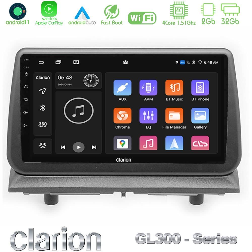 Clarion GL300 Series Dodge Nitro 2007-2011 4Core Android11 2+32GB Navigation Multimedia Tablet 9″ Με Carplay & Android Auto