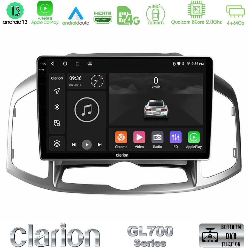 Clarion GL700 Series 8Core Android13 4+64GB Chevrolet Captiva 2012-2016 Navigation Multimedia Tablet 10" Με Carplay & Android Auto