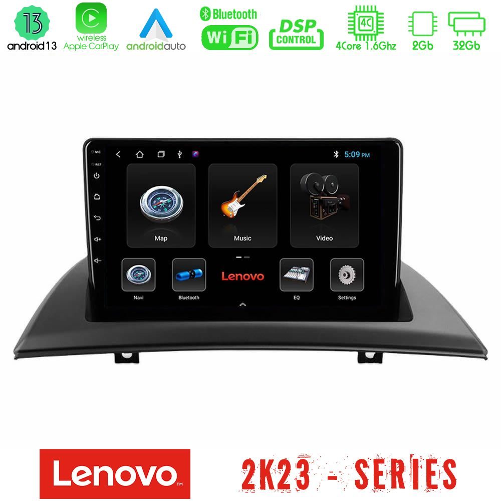 Lenovo Car Pad BMW E83 4Core Android 13 2+32GB Navigation Multimedia Tablet 9"