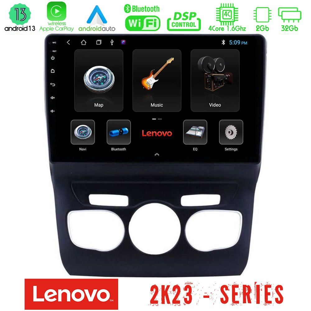 Lenovo Car Pad Citroen C4L 4Core Android 13 2+32GB Navigation Multimedia Tablet 10"