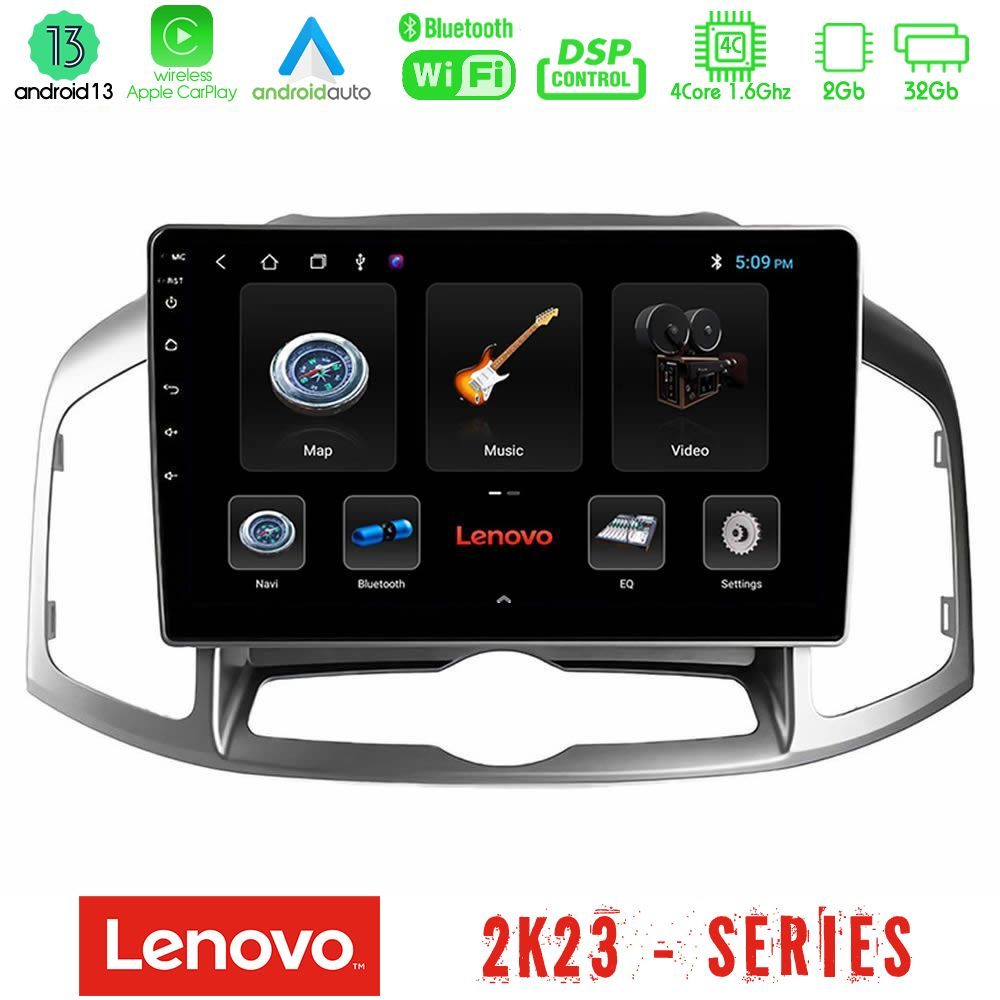 Lenovo Car Pad Chevrolet Captiva 2012-2016 4Core Android 13 2+32GB Navigation Multimedia Tablet 10"