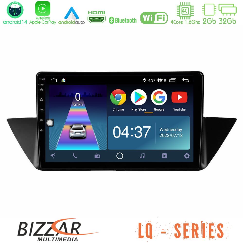 Bizzar LQ Series 4Core Android14 2+32GB BMW Χ1 E84 Navigation Multimedia Tablet 10" Με Carplay & Android Auto