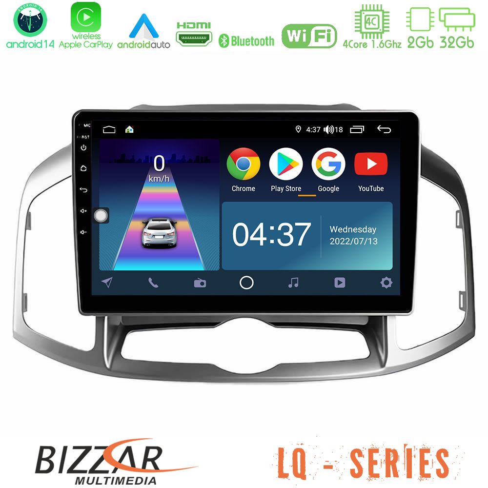 Bizzar LQ Series 4Core Android14 2+32GB Chevrolet Captiva 2012-2016 Navigation Multimedia Tablet 9" Με Carplay & Android Auto