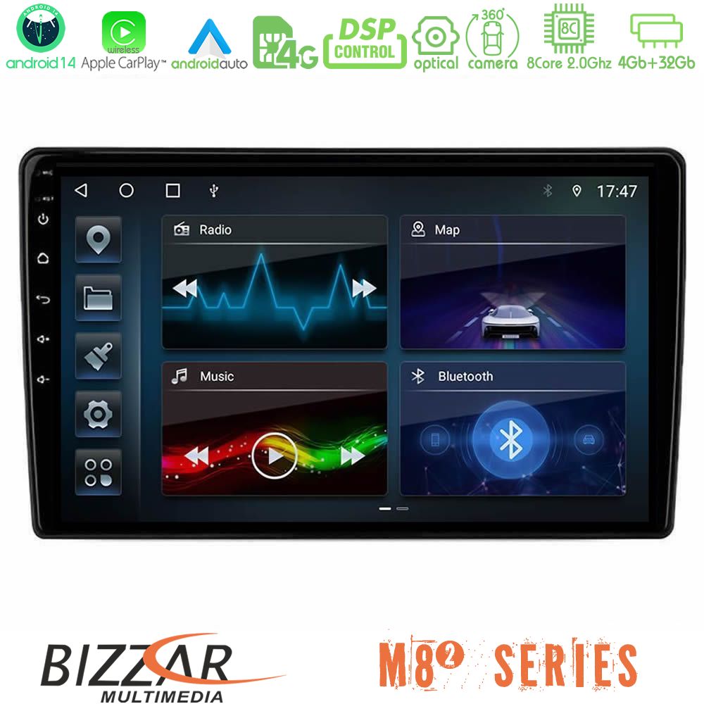 Bizzar M8² Series 8Core Android14 4+32GB  Alfa Romeo Mito 2008-2014 Navigation Multimedia Tablet 9" Με Carplay & Android Auto