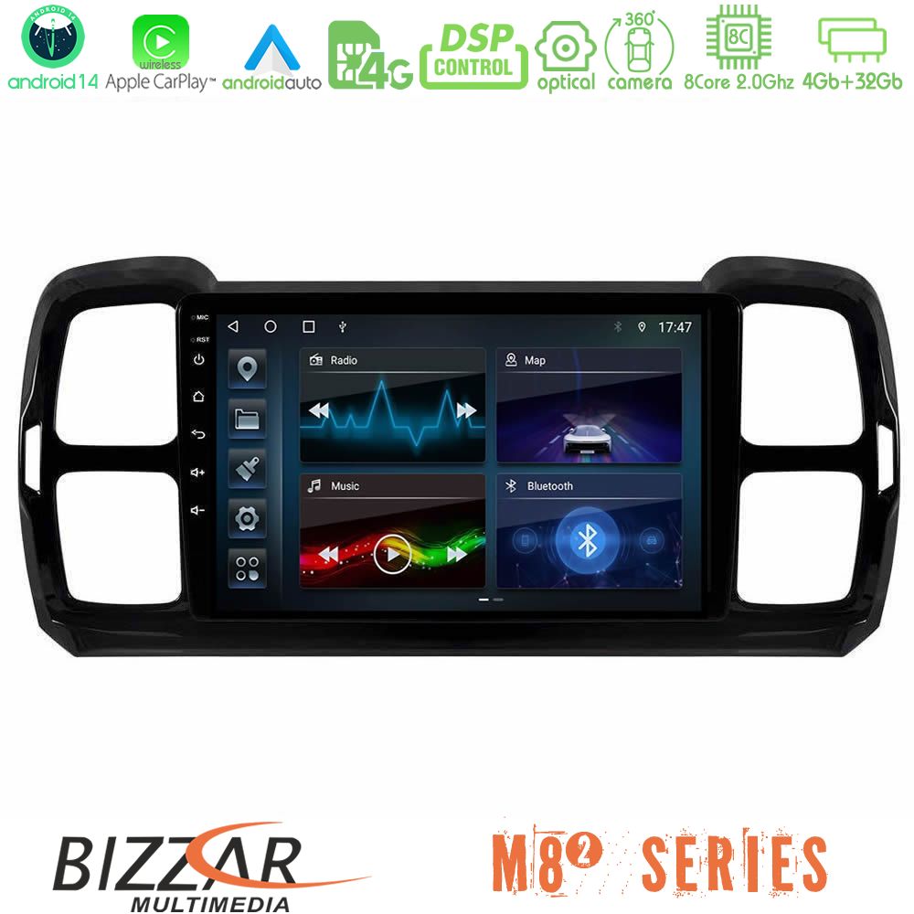 Bizzar M8² Series 8Core Android14 4+32GB  Citroen DS5 Aircross 2017-2021 Navigation Multimedia Tablet 9″ Με Carplay & Android Auto