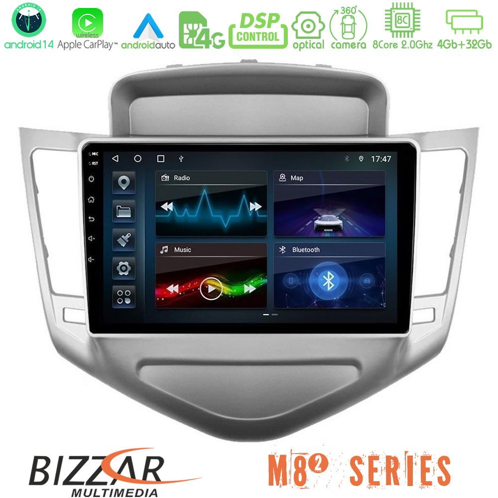 Bizzar M8² Series 8Core Android14 4+32GB  Chevrolet Cruze 2009-2012 Navigation Multimedia Tablet 9" Με Carplay & Android Auto