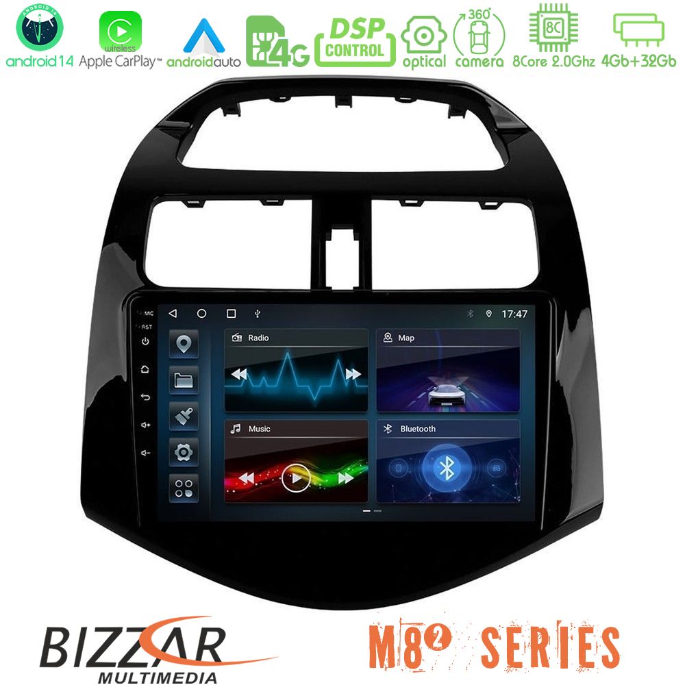 Bizzar M8² Series 8Core Android14 4+32GB  Chevrolet Spark 2009-2015 Navigation Multimedia Tablet 9" Με Carplay & Android Auto