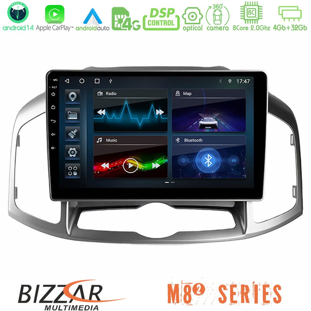 Bizzar M8² Series 8Core Android14 4+32GB  Chevrolet Captiva 2012-2016 Navigation Multimedia Tablet 9" Με Carplay & Android Auto