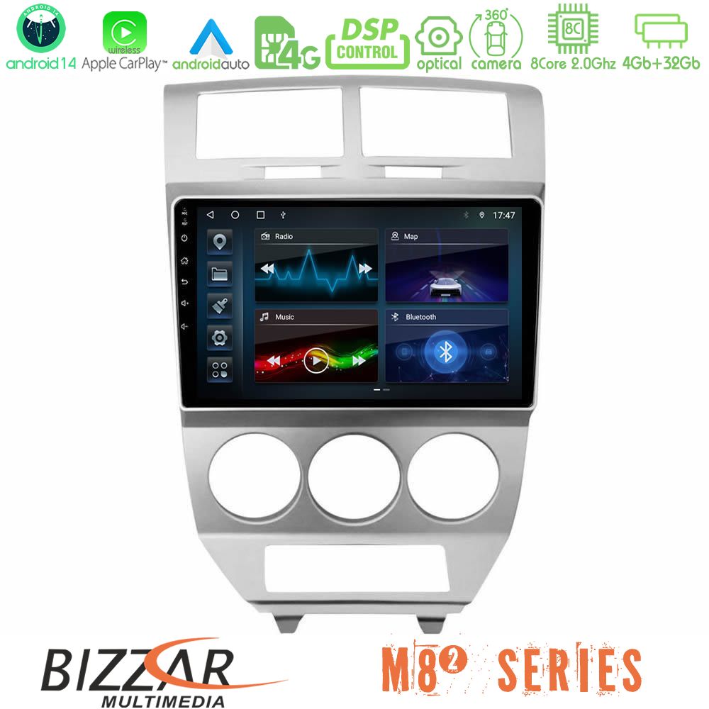 Bizzar M8² Series 8Core Android14 4+32GB  Dodge Caliber 2006-2011 Navigation Multimedia Tablet 10" Με Carplay & Android Auto