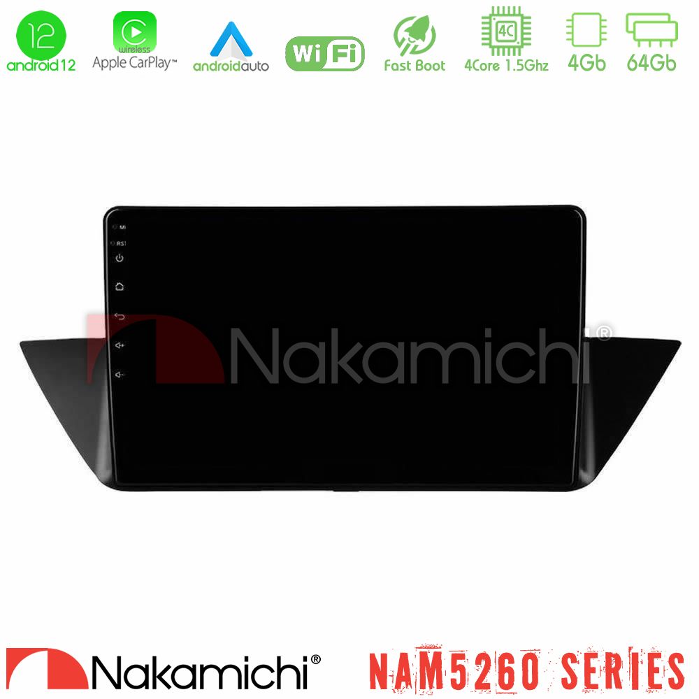 Nakamichi NAM5260 Series 4Core Android12 4+64GB BMW Χ1 E84 Navigation Multimedia Tablet 10" Με Carplay & Android Auto