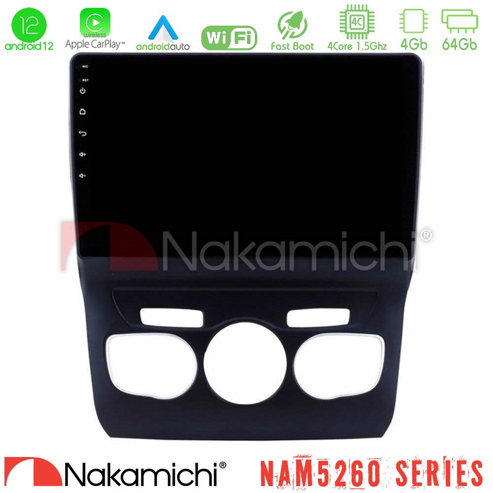 Nakamichi NAM5260 Series 4Core Android12 4+64GB Citroen C4L Navigation Multimedia Tablet 10" Με Carplay & Android Auto