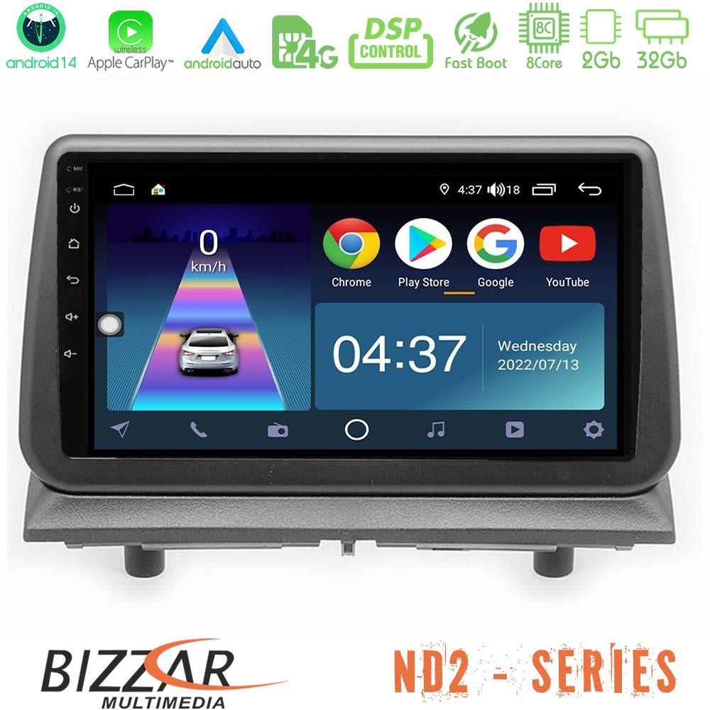 Bizzar ND2 Series 8Core Android14 2+32GB  Dodge Nitro 2007-2011 Navigation Multimedia Tablet 9″ Με Carplay & Android Auto