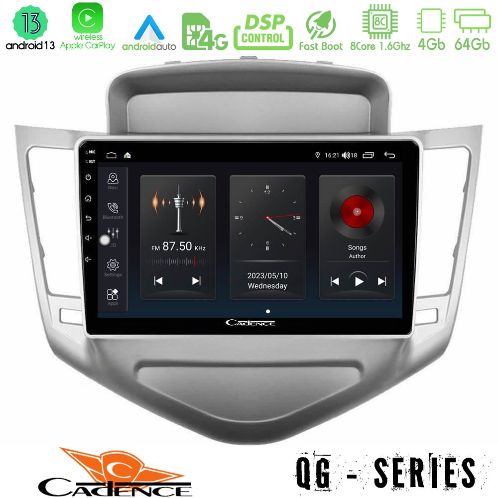 Cadence QG Series 8Core Android13 4+64GB Chevrolet Cruze 2009-2012 Navigation Multimedia Tablet 9"