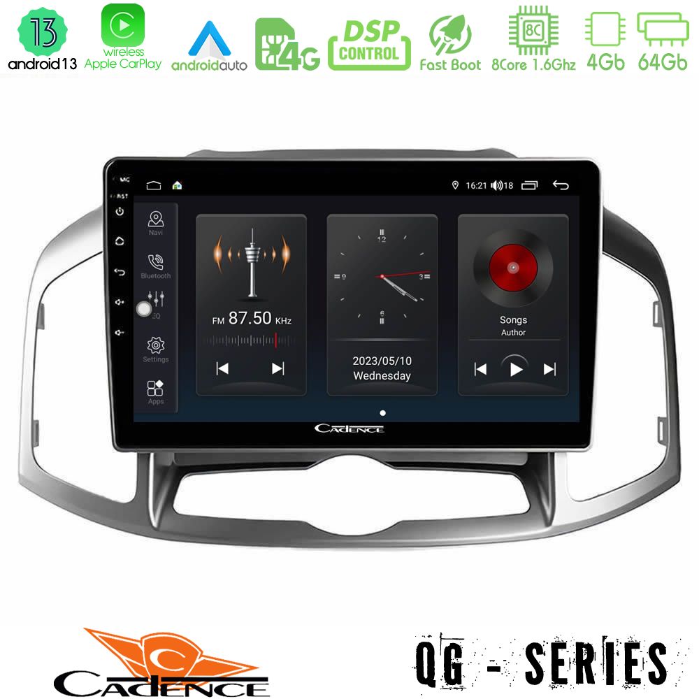 Cadence QG Series 8Core Android13 4+64GB Chevrolet Captiva 2012-2016 Navigation Multimedia Tablet 10"