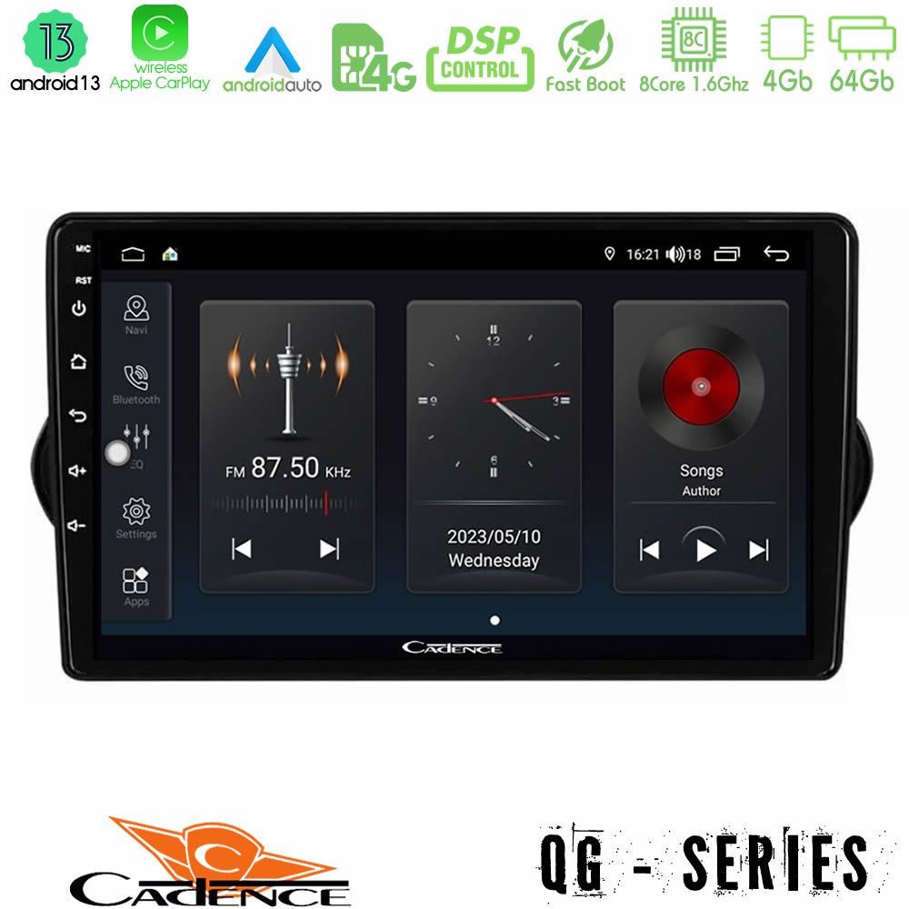 Cadence QG Series 8Core Android13 4+64GB Fiat Tipo 2015-2022  Navigation Multimedia Tablet 9"