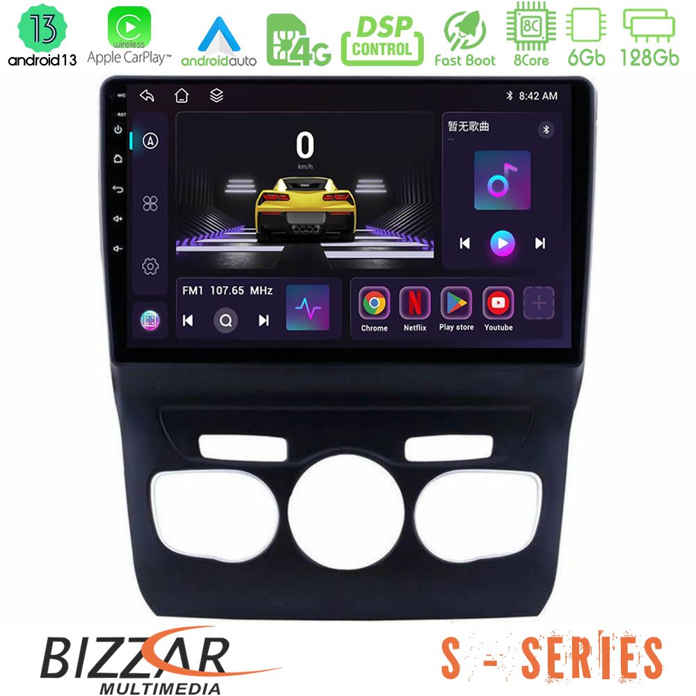 Bizzar S Series Citroen C4L 8core Android13 6+128GB Navigation Multimedia Tablet 10"