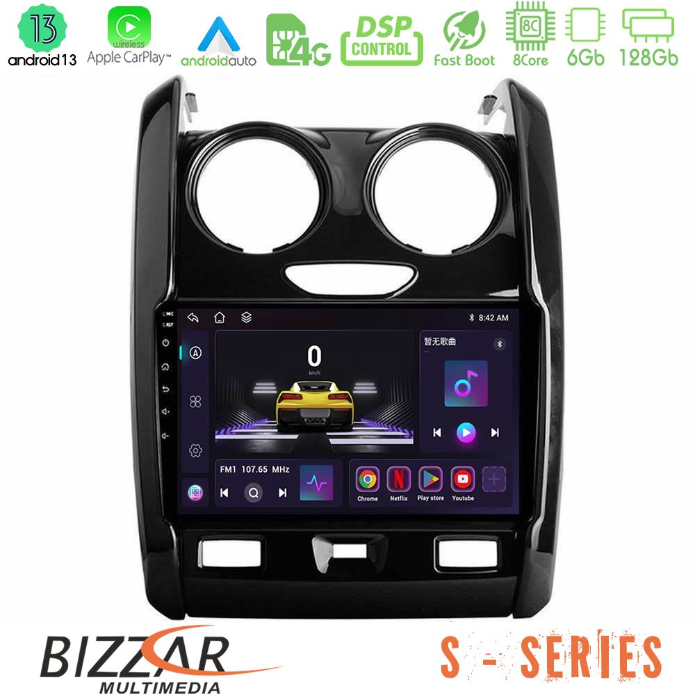 Bizzar S Series Dacia Duster 2014-2018 8Core Android13 6+128GB Navigation Multimedia Tablet 9"