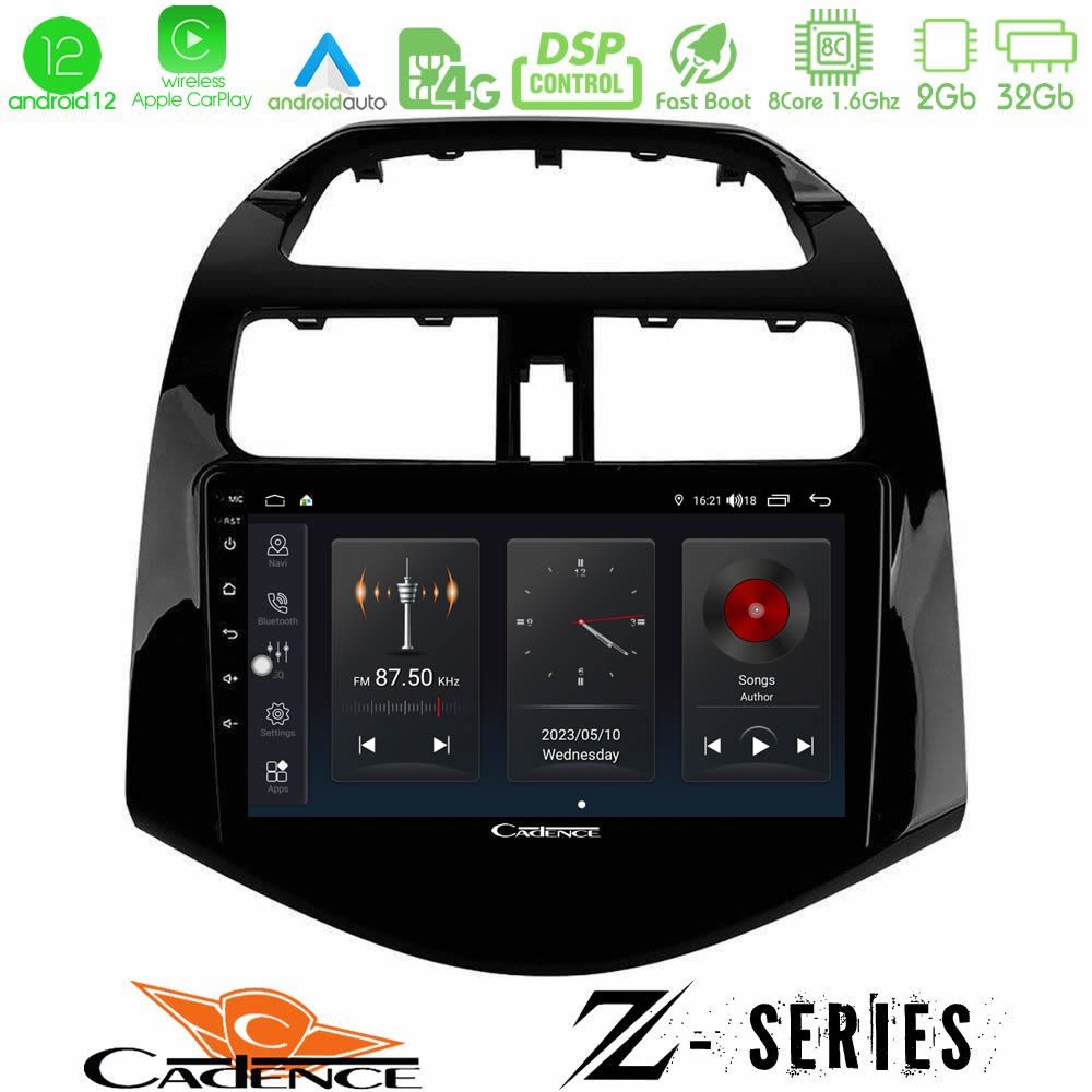 Cadence Z Series Chevrolet Spark 2009-2015 8core Android12 2+32GB Navigation Multimedia Tablet 9"