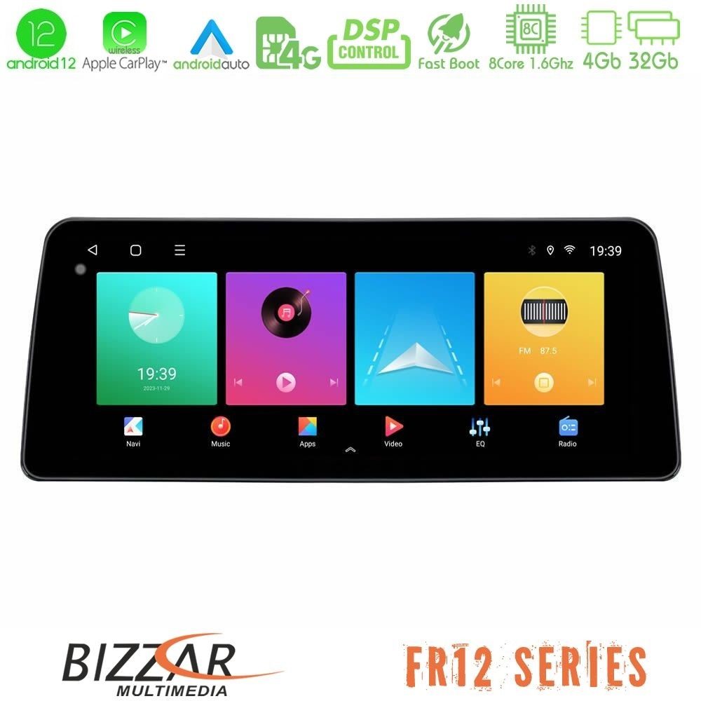 Bizzar Car Pad FR12 Series Ford Focus Manual AC 8core Android 12 4+32GB Navigation Multimedia Tablet 12.3" (Μαύρο Χρώμα)