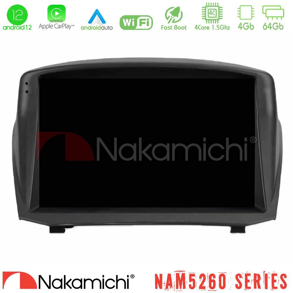 Nakamichi NAM5260 Series 4Core Android12 4+64GB Ford Fiesta 2008-2016 Navigation Multimedia Tablet 9" (Oem Style) Με Carplay & Android Auto