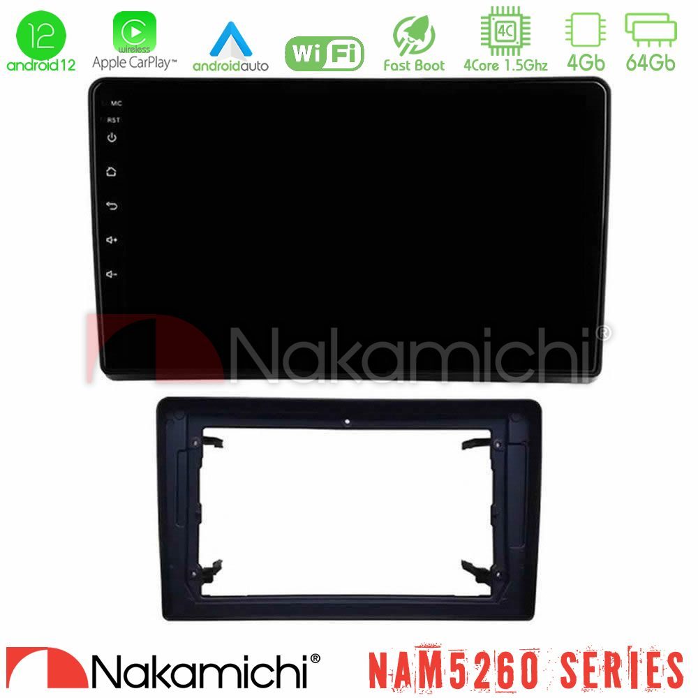 Nakamichi NAM5260 Series 4Core Android12 4+64GB Chrysler / Dodge / Jeep Navigation Multimedia Tablet 10" Με Carplay & Android Auto