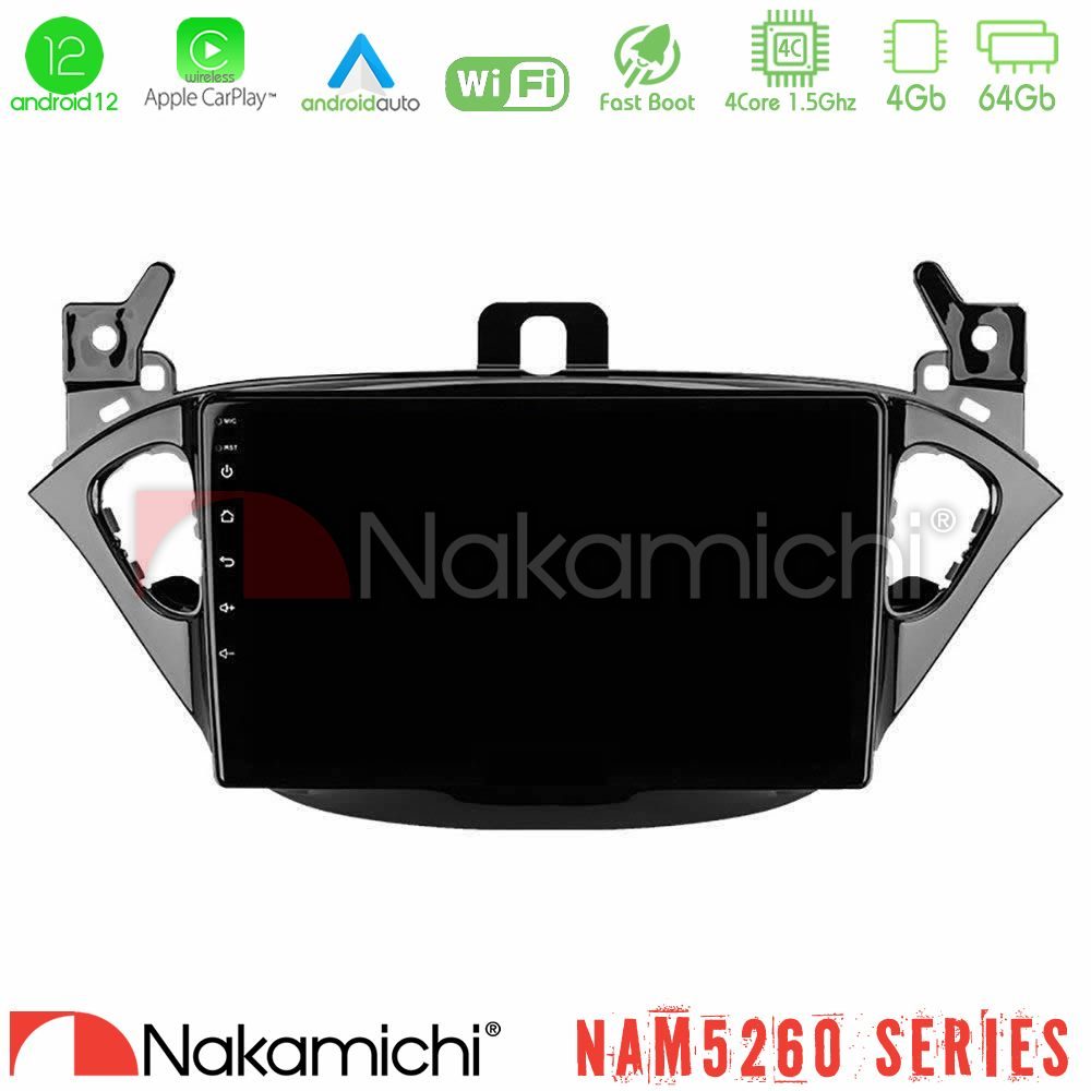 Nakamichi NAM5260 Series 4Core Android12 4+64GB Opel Corsa E/Adam Navigation Multimedia Tablet 9" Με Carplay & Android Auto