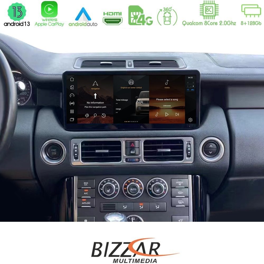 Bizzar OEM Range Rover L322 2002 – 2005 8core Android13 8+128GB Navigation Multimedia 12.3"