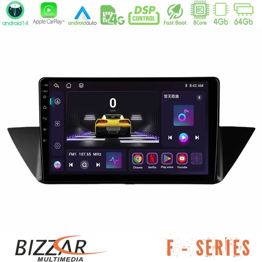 Bizzar F Series 8Core Android14 4+64GB  BMW Χ1 E84 Navigation Multimedia Tablet 10" Με Carplay & Android Auto