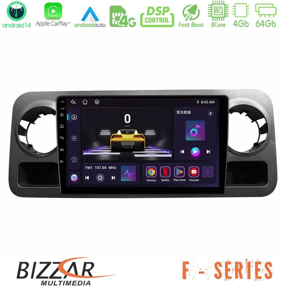 Bizzar F Series 8Core Android14 4+64GB  Mercedes Sprinter W907 Navigation Multimedia Tablet 10" Με Carplay & Android Auto