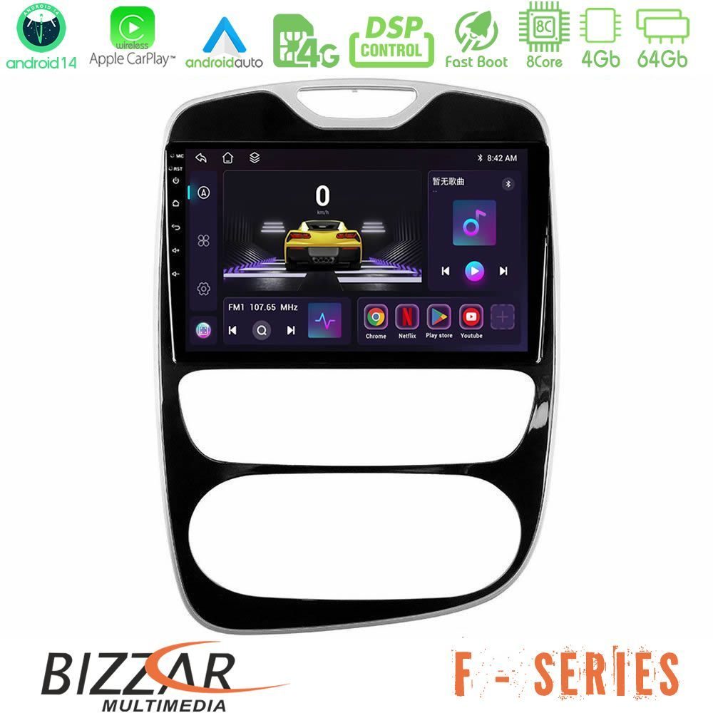 Bizzar F Series 8Core Android14 4+64GB  Renault Clio 2016-2019 Navigation Multimedia Tablet 10" Με Carplay & Android Auto