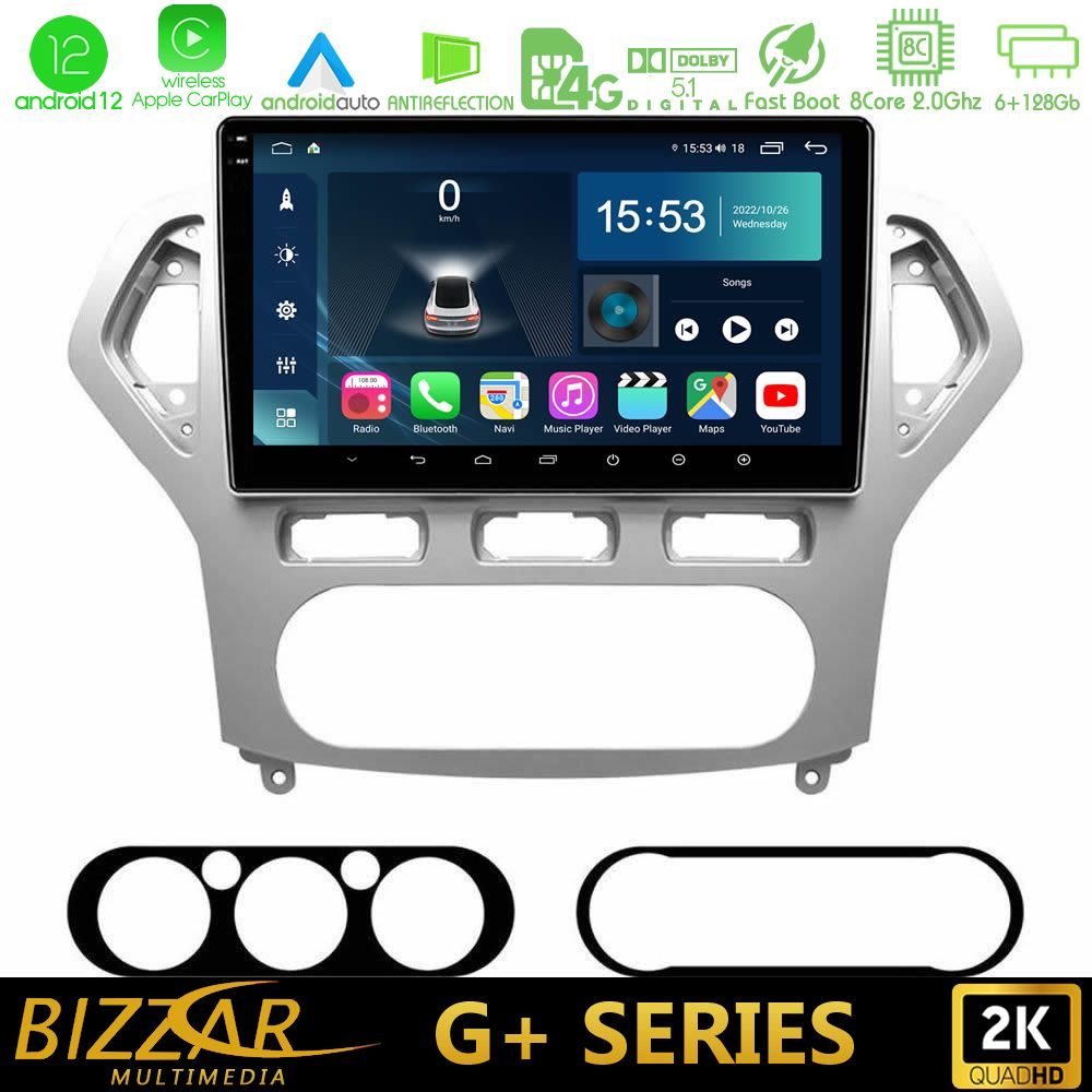 Bizzar G+ Series Ford Mondeo 2007-2010 AUTO A/C 8core Android12 6+128GB Navigation Multimedia Tablet 10"
