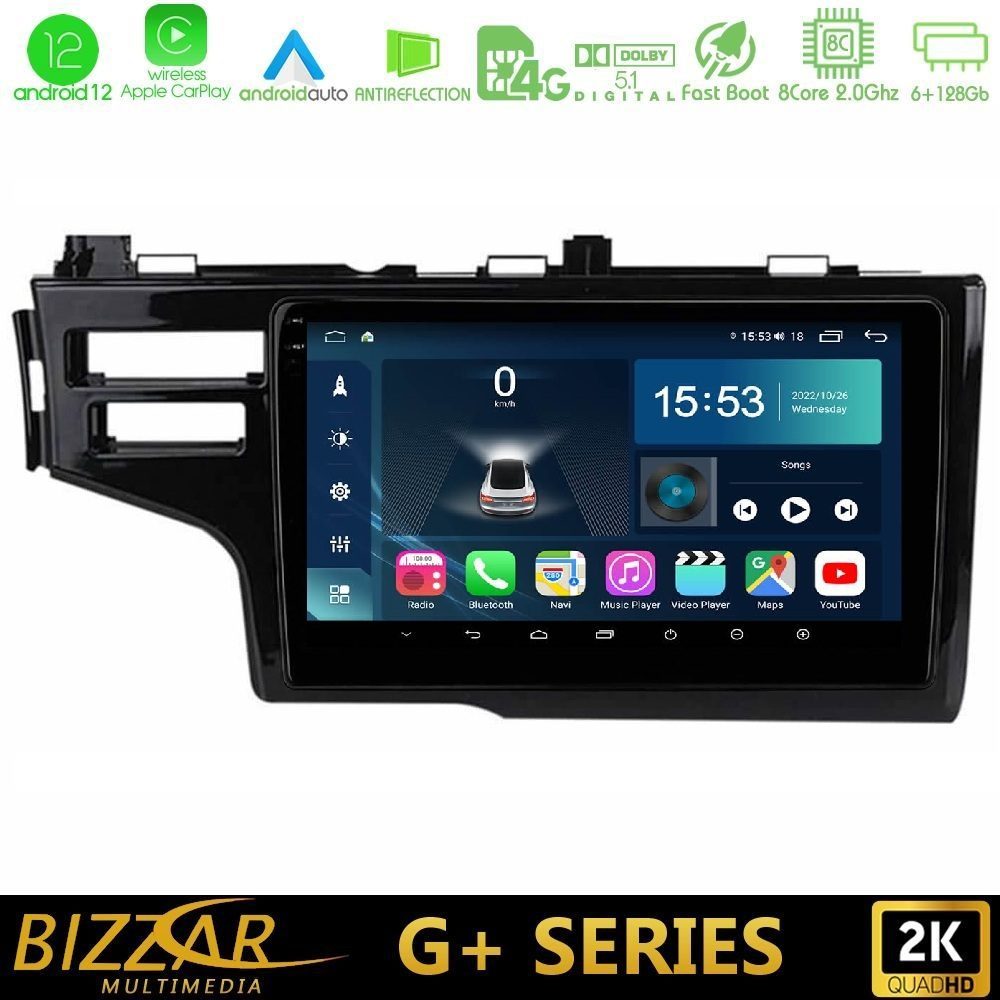Bizzar G+ Series Honda Jazz 2013-2020 8core Android12 6+128GB Navigation Multimedia Tablet 9"