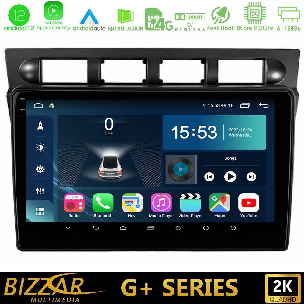 Bizzar G+ Series Kia Picanto 2004-2007 8core Android12 6+128GB Navigation Multimedia Tablet 9"