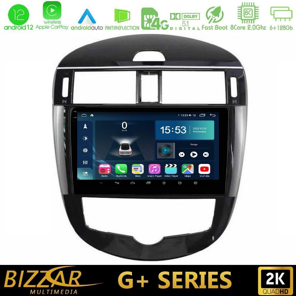 Bizzar G+ Series Nissan Pulsar 2015-2018 8core Android12 6+128GB Navigation Multimedia Tablet 9"