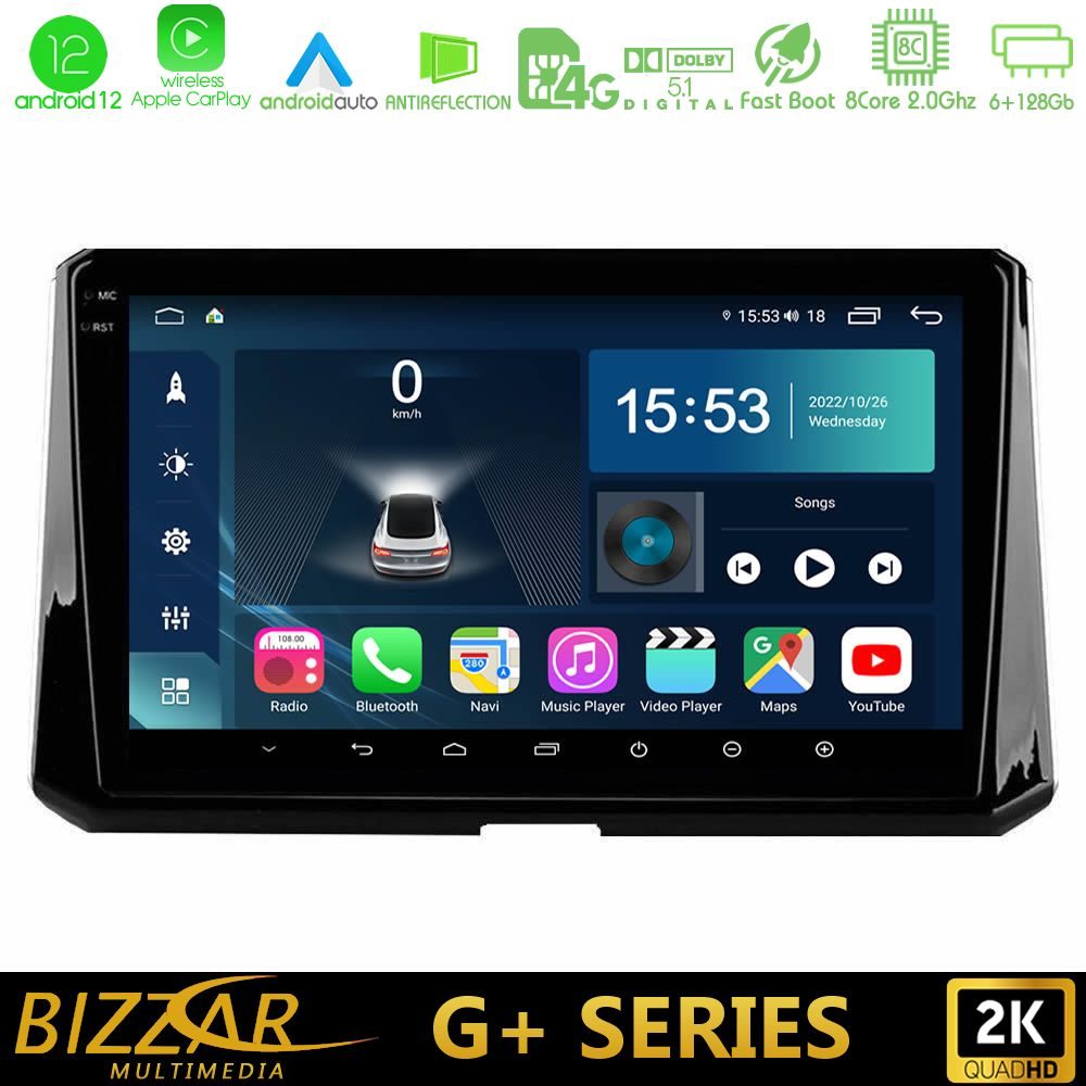 Bizzar G+ Series Toyota Corolla 2019-2022 8core Android12 6+128GB Navigation Multimedia Tablet 10"