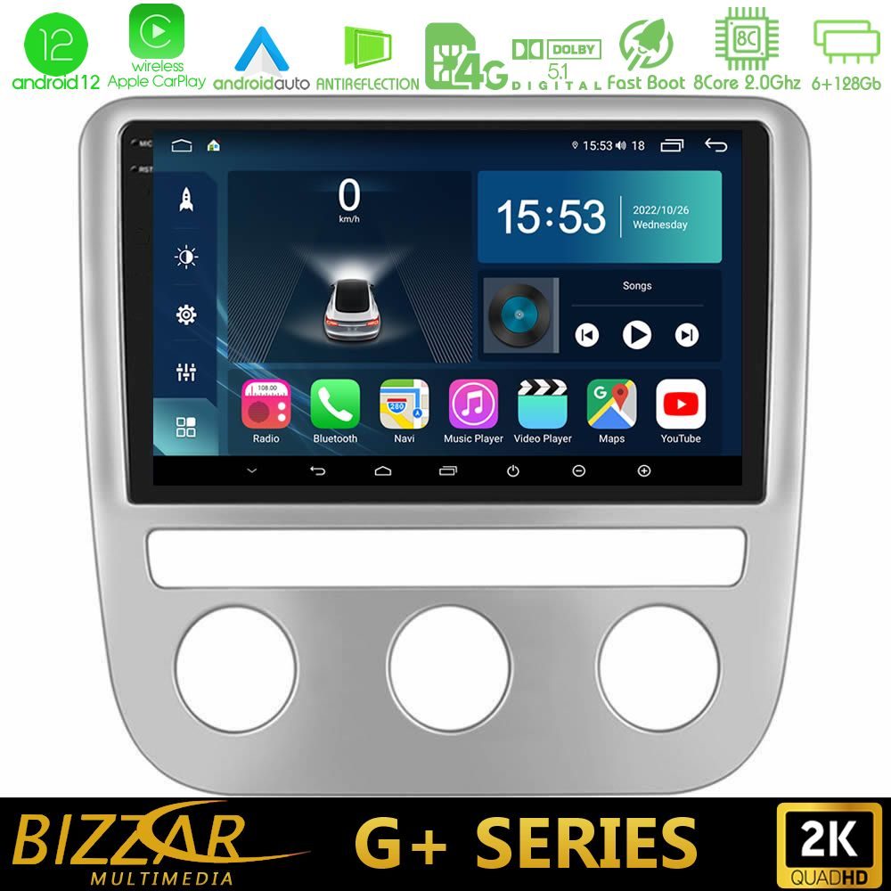 Bizzar G+ Series VW Scirocco / Eos 8Core Android12 6+128GB Navigation Multimedia Tablet 9"