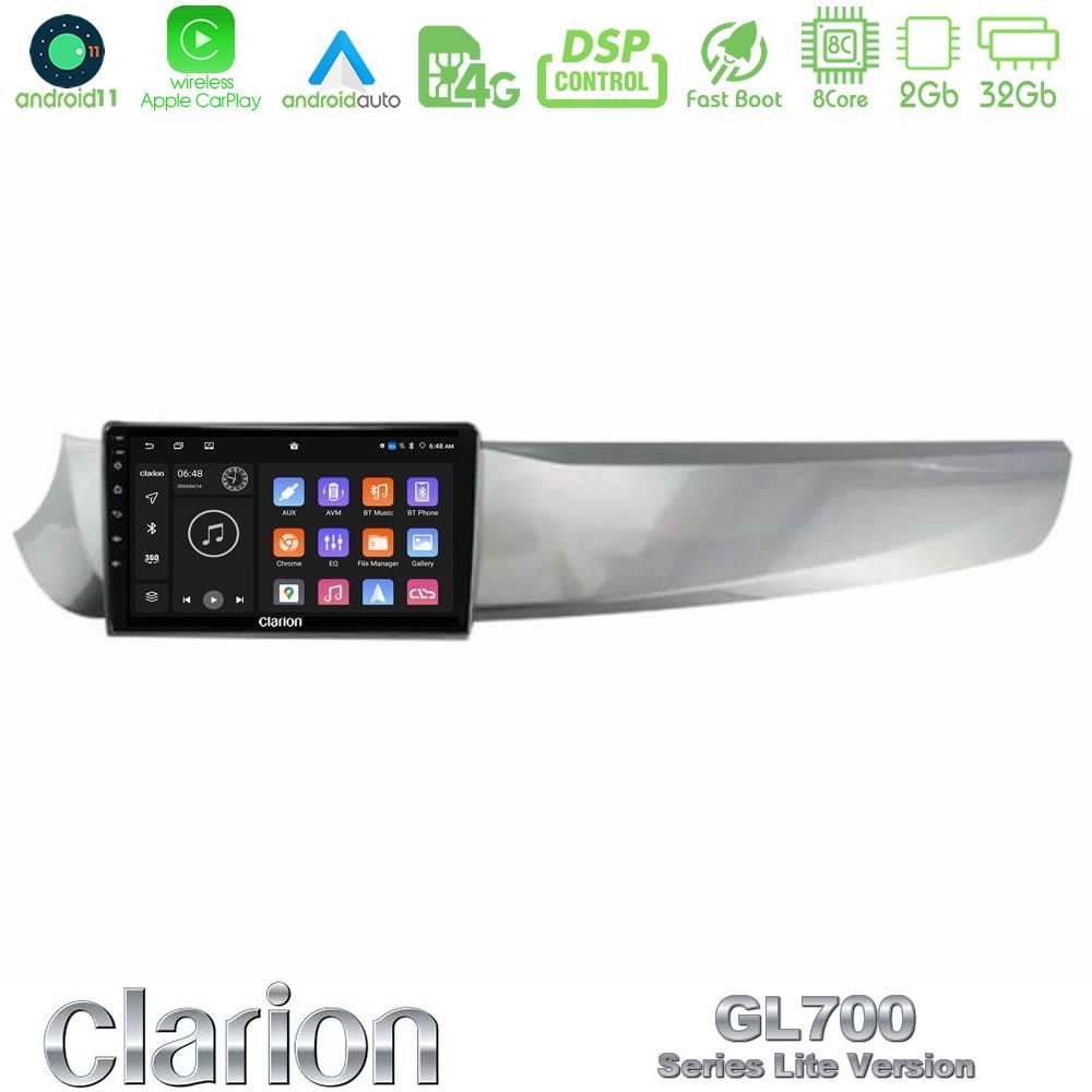 Clarion GL700 Lite Series Alfa Romeo Giulietta 2010-2014 8Core Android11 2+32GB Navigation Multimedia Tablet 10" Με Carplay & Android Auto