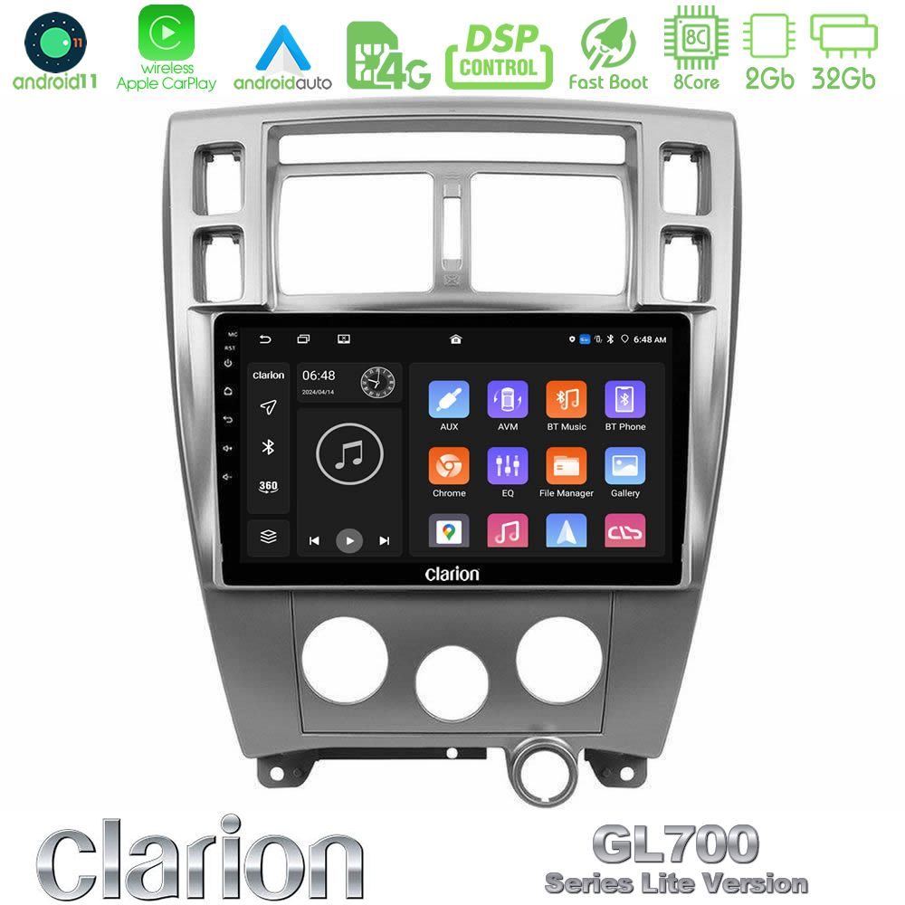 Clarion GL700 Lite Series 8Core Android11 2+32GB Hyundai Tucson Navigation Multimedia Tablet 10" Με Carplay & Android Auto