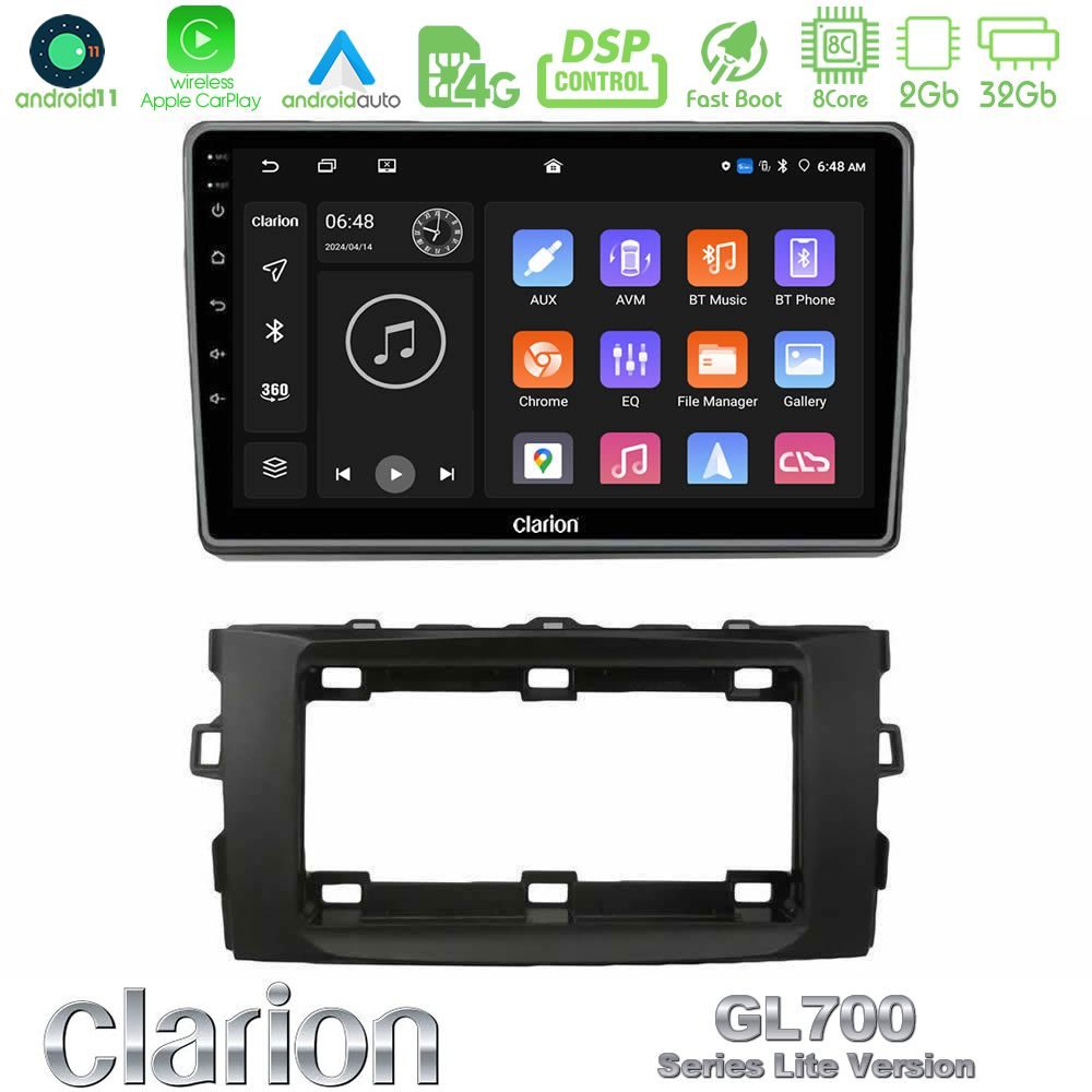 Clarion GL700 Lite Series 8Core Android11 2+32GB Toyota Auris 2013-2016 Navigation Multimedia Tablet 10" Με Carplay & Android Auto